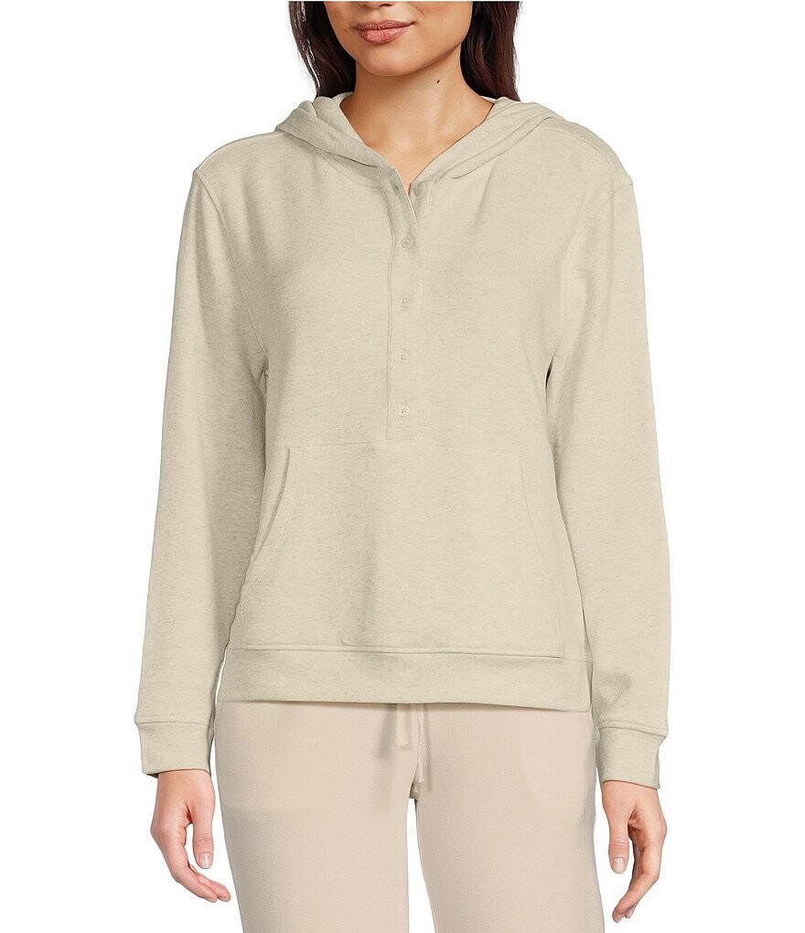 

Толстовка Henley из матового флиса Barefoot Dreams Malibu Collection, бежевый