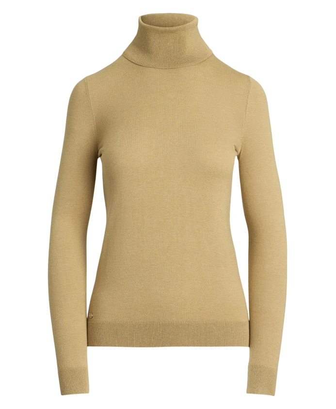 

Бежево-Коричневый свитер с высоким воротником Ralph Lauren, бежевый