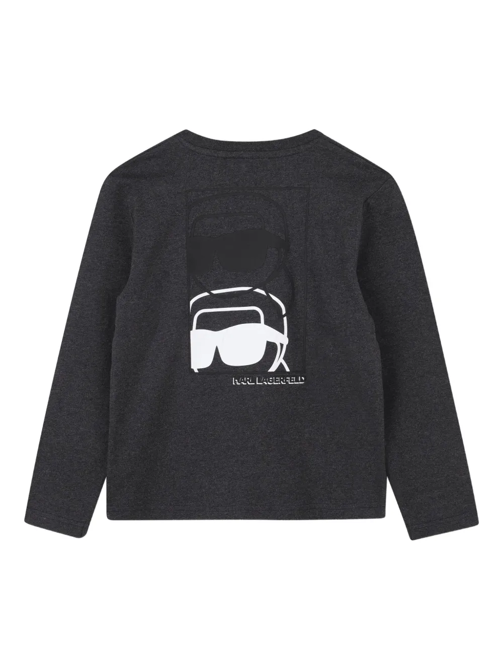 Топ Ikonik Karl с длинными рукавами и графичным принтом KARL LAGERFELD KIDS, серый — фото 2