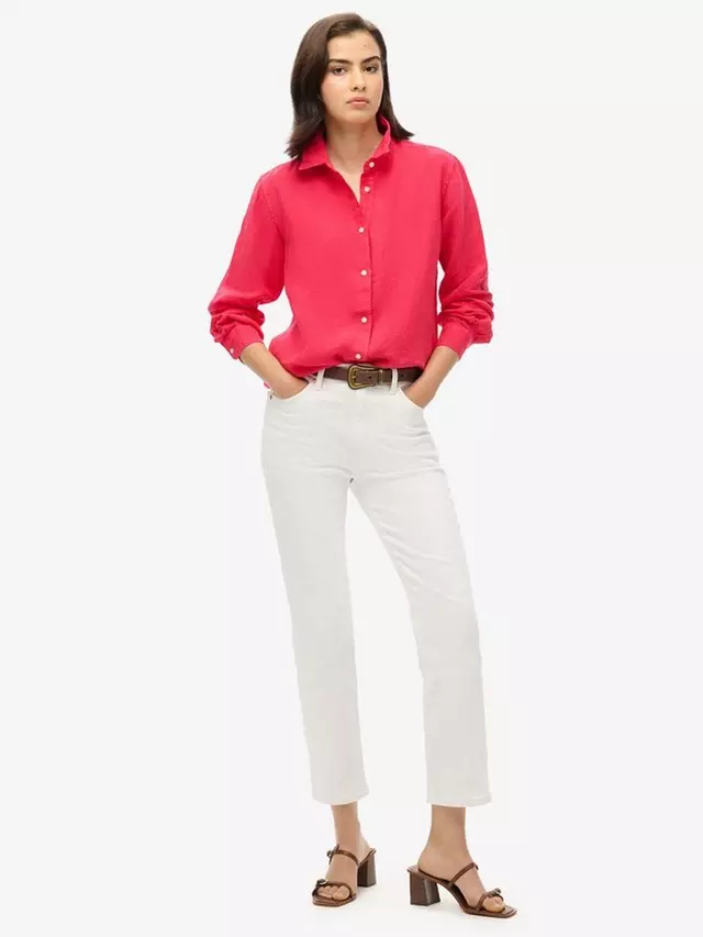 Рубашка Superdry Casual Linen Boyfriend, цвет electric/pink — фото 2
