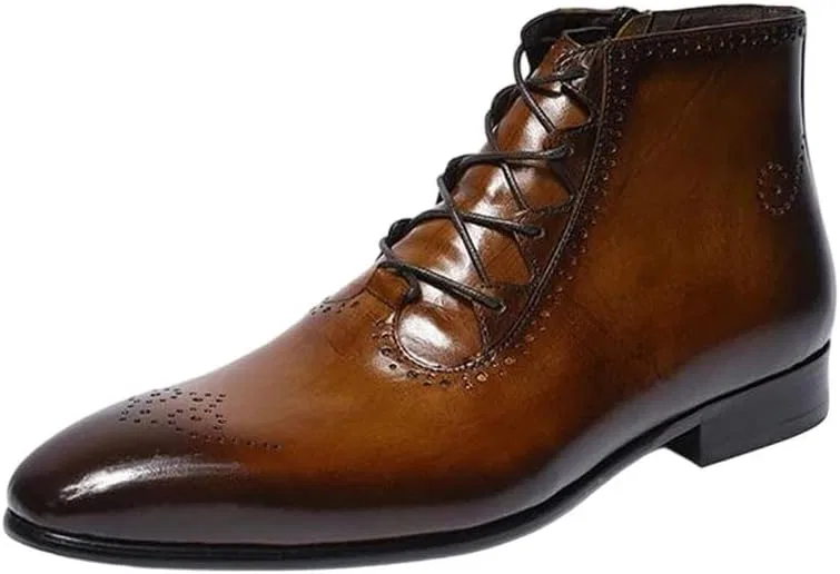 Ботинки Oxford & Derby из натуральной кожи, коричневый