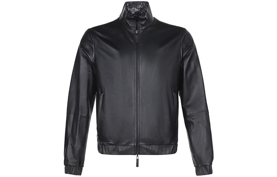 

EMPORIO ARMANI Кожаная куртка мужская черная