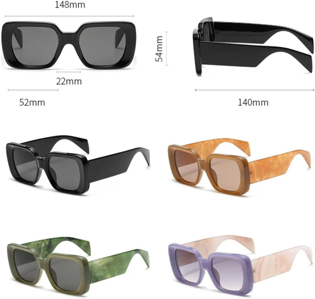 

Модные большие квадратные женские солнцезащитные очки желейного цвета с ретро-узором и широкими дужками, мужские градиентные очки UV400 UATXTAU, Brown Stripe Tea