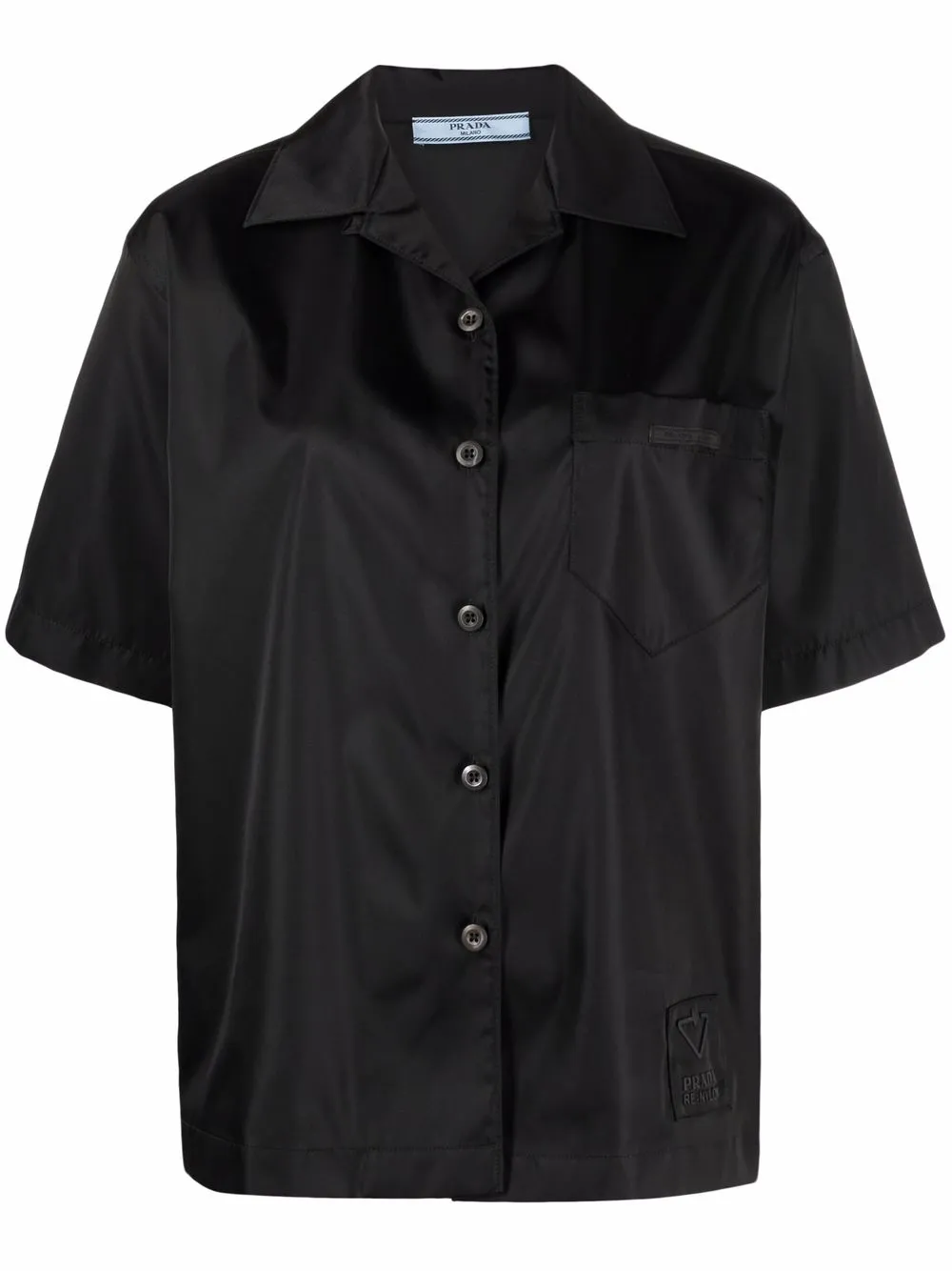 

Рубашка с нашивкой-логотипом Prada, черный