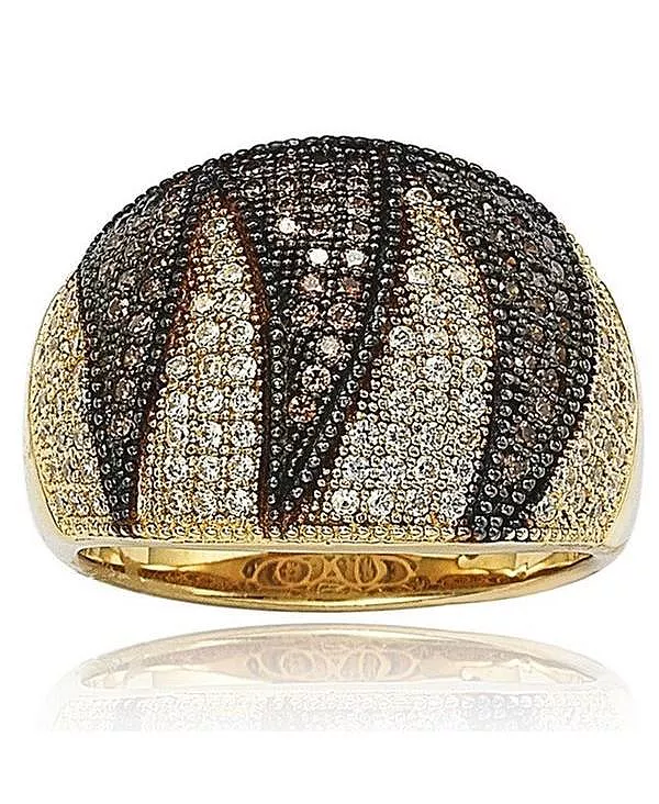 

Кольцо Suzy Levian из стерлингового серебра с широким ободком и кубическими цирконами Suzy Levian New York, brown