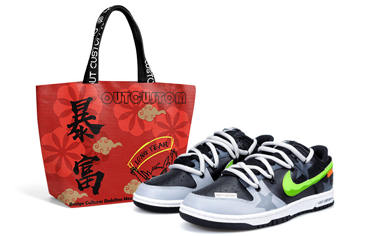 

Кроссовки Nike Dunk Skateboard Shoes Men Low-Top Black White Gray/Green