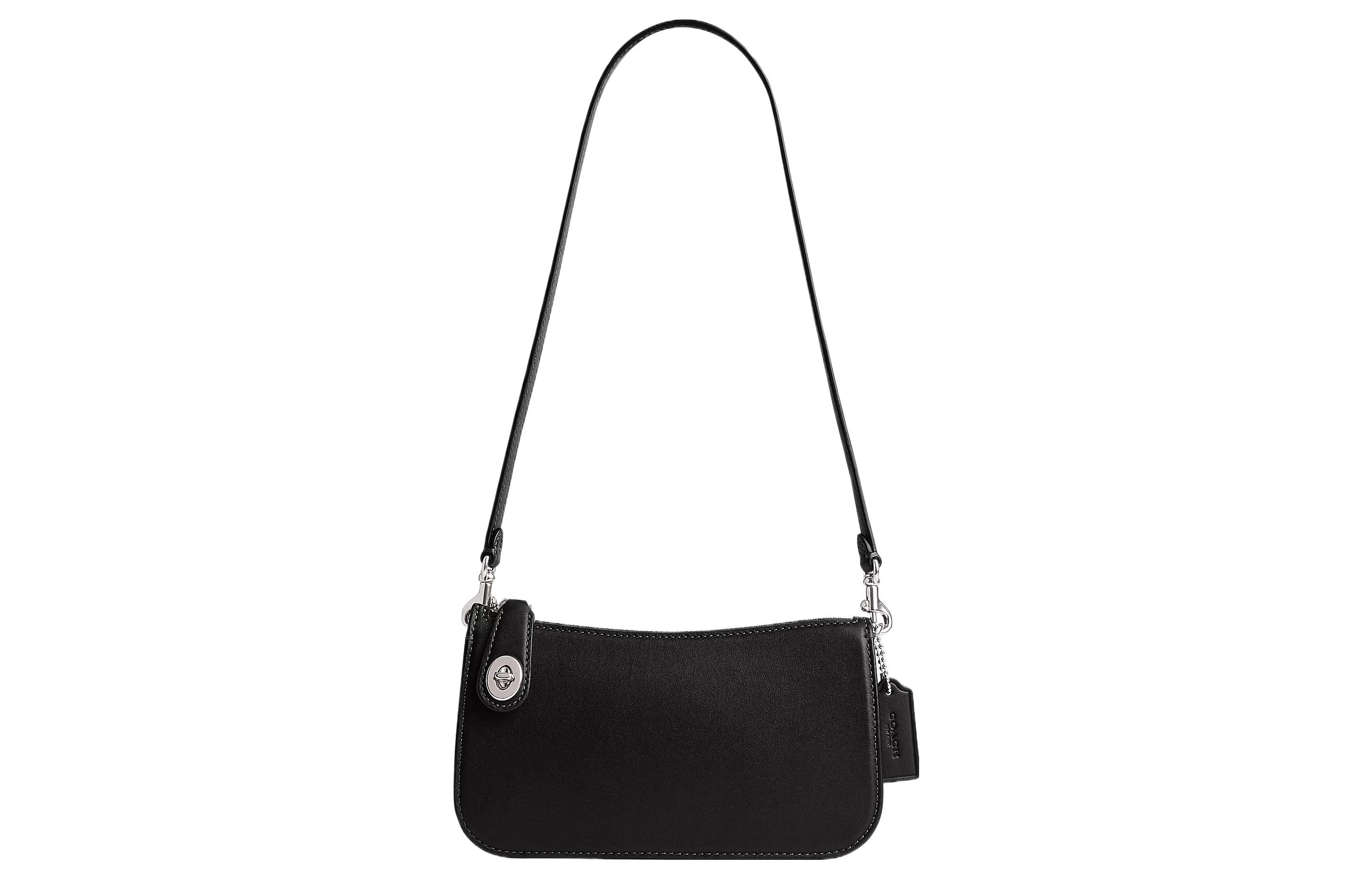 

Сумка через плечо Coach с тиснением под кожу, женская, серебристо-черная