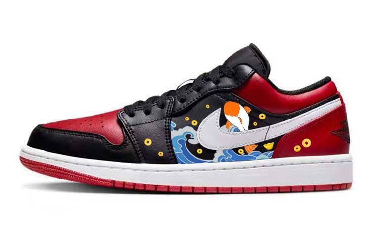 

Кроссовки Air Jordan 1 Vintage Basketball Shoes Women's Low-top Black/Red, серый
