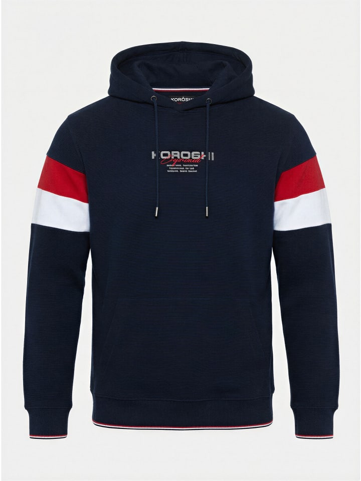 

KOROSHI Простой хлопковый свитер-кенгуру с принтом, синий