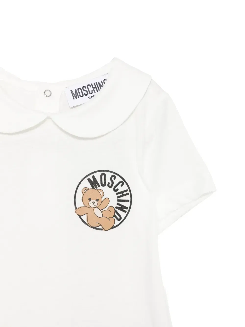 Ромпер с графичным принтом Moschino Kids, белый — фото 3