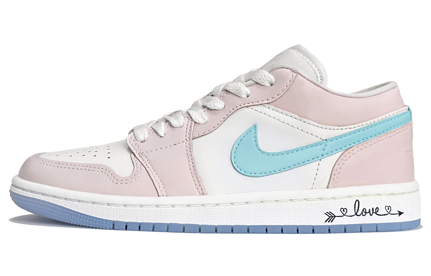 

Кроссовки Air Jordan 1 Vintage Basketball Shoes Women's Low-top Blue/pink, розовый