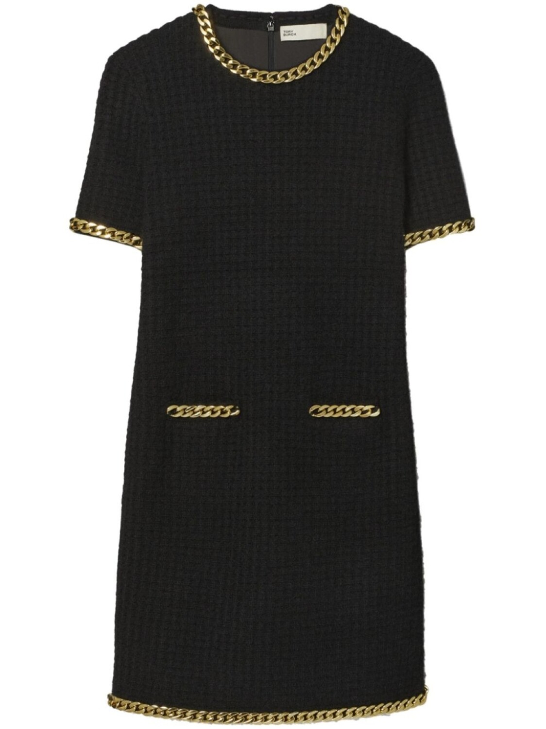 

Платье мини с цепочным декором Tory Burch, черный