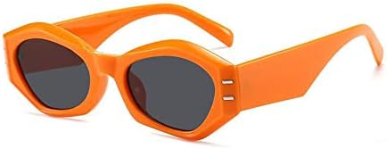 

Солнцезащитные очки Polygon для женщин, винтажные, неправильной формы, желейного цвета, мужские, в маленькой оправе, с защитой от УФ-излучения UV400 MTZJH, Orange Black