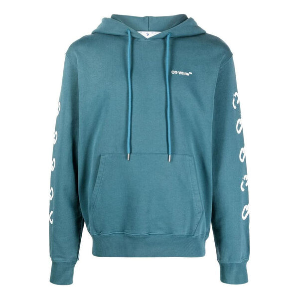 

Толстовка Men's OFF-WHITE SS22 Alphabet Printing Version Blue, белый
