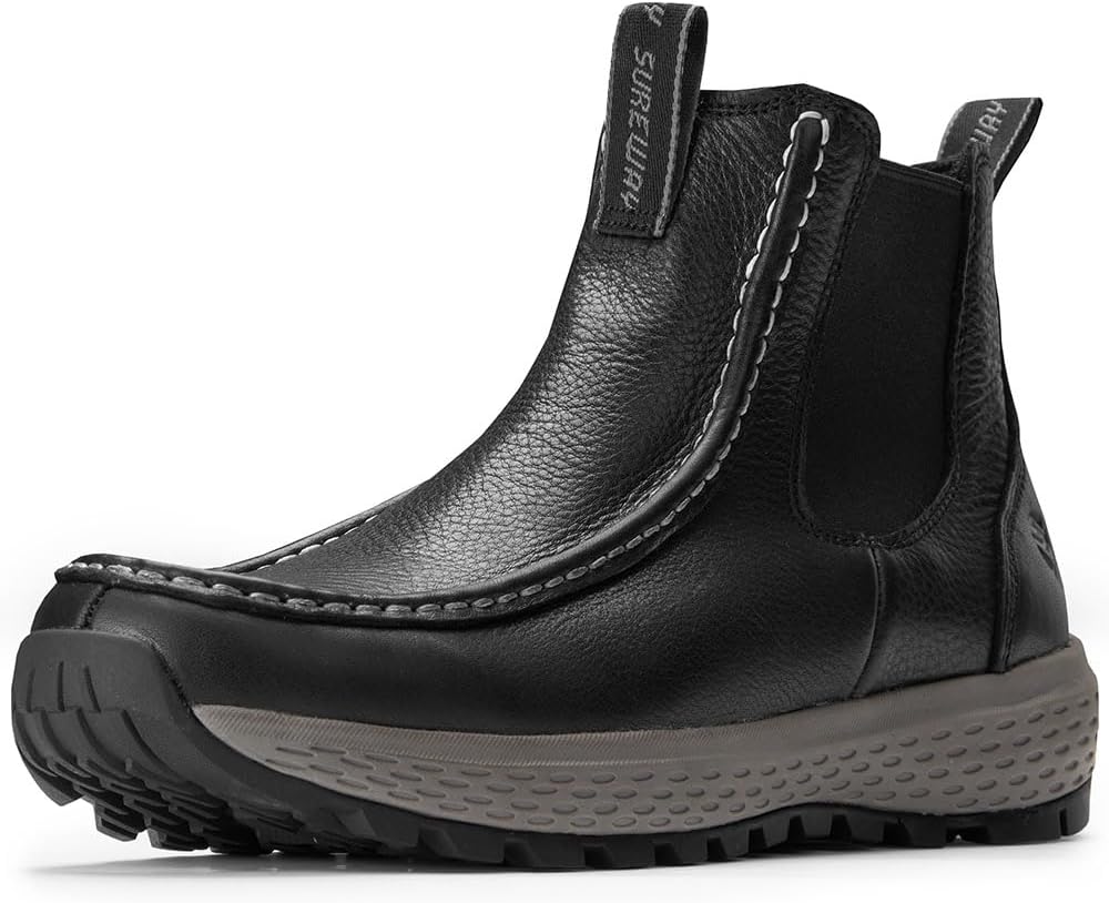 

Мужские ботинки Chelsea SUREWAY, модная и удобная обувь для вождения, черный