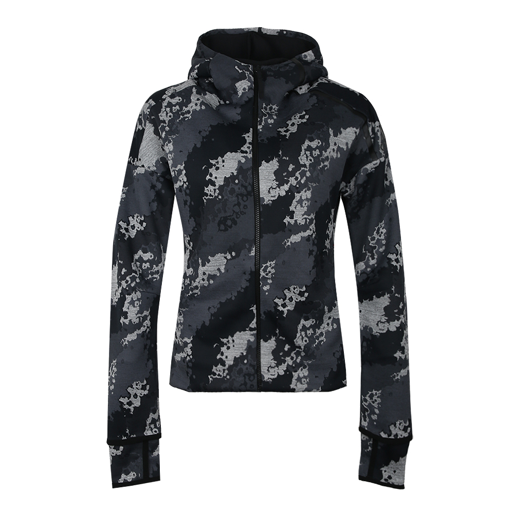 Adidas Куртка Zne AOP женская серая камуфляжная, Gray Camouflage — фото 3