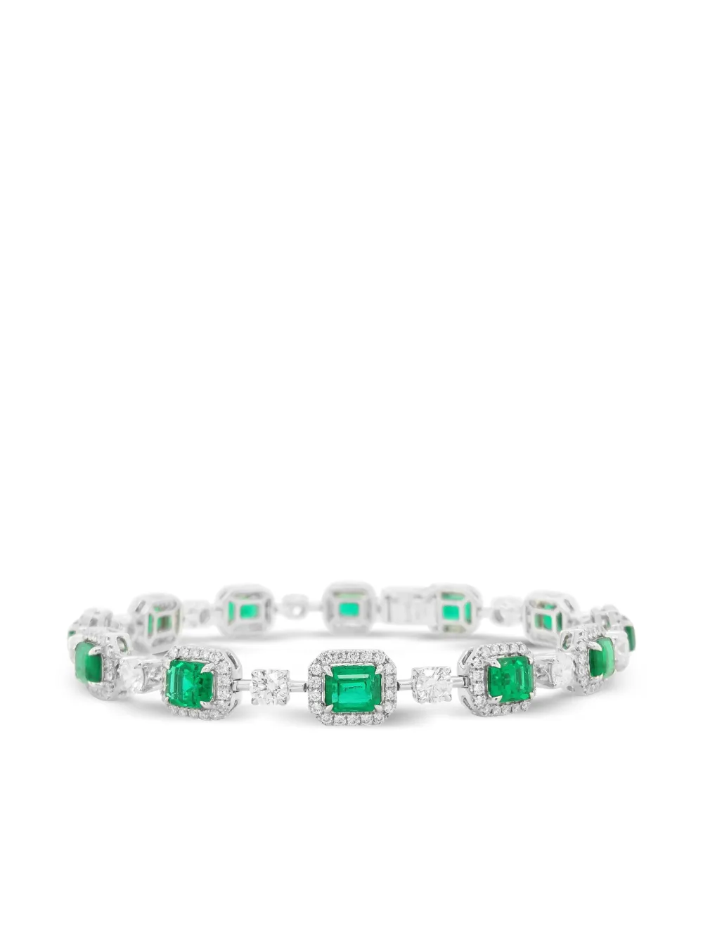 

Браслет Tennis из белого золота с изумрудами HYT Jewelry, серебяный