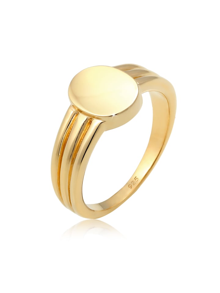 

Elli Кольцо-печатка из серебра 925 пробы с золотым покрытием