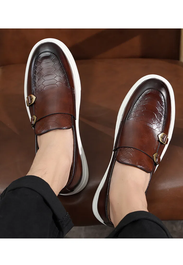 Туфли-лоферы, искусственная кожа, пряжка, модель WZWH-S22 Twenty Eight Shoes, коричневый — фото 4