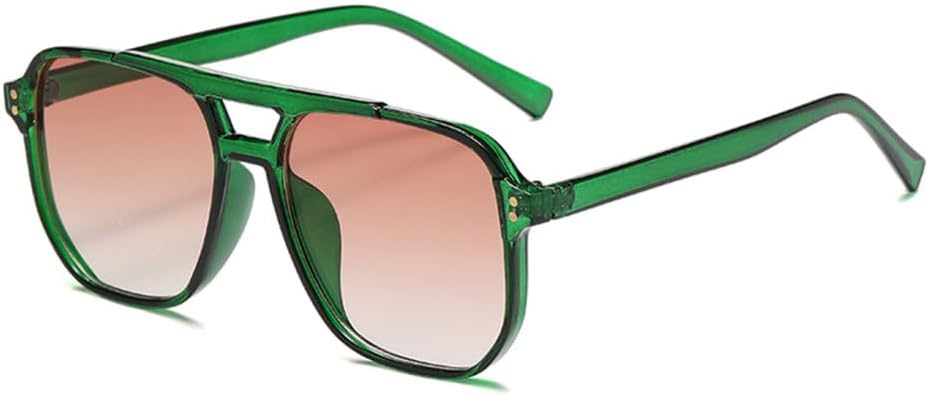 

Классические ретро-солнцезащитные очки большого размера для женщин, винтажные, с двойной перемычкой, большие овальные солнцезащитные очки, унисекс, с желтыми линзами generic, Green Gradient Brown