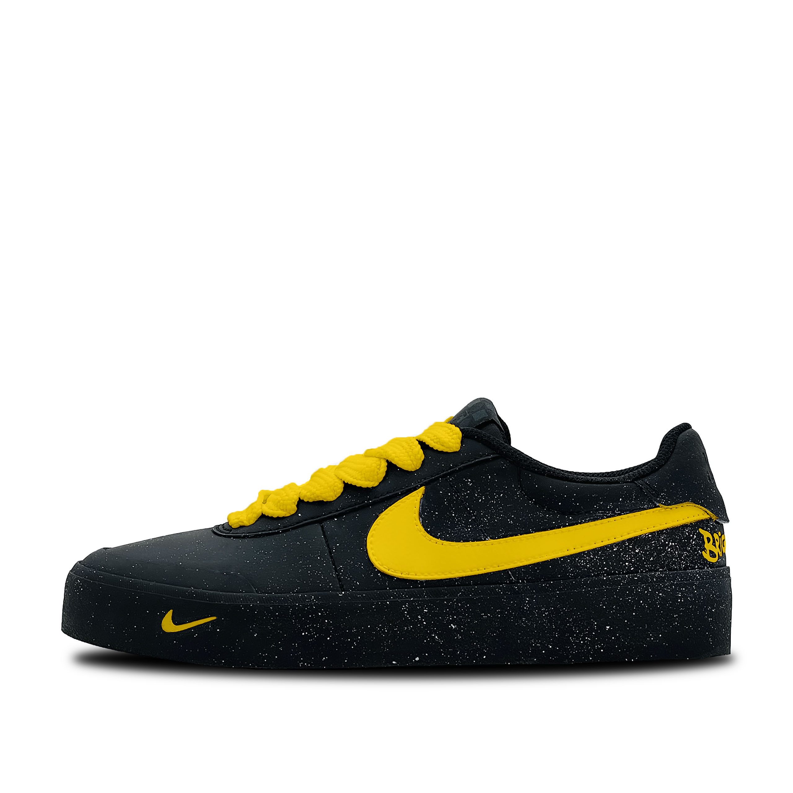 

Nike Кроссовки для скейтбординга Court Shot Yellow Star Rhythm, износостойкие, низкие, мужские, черно-желтые