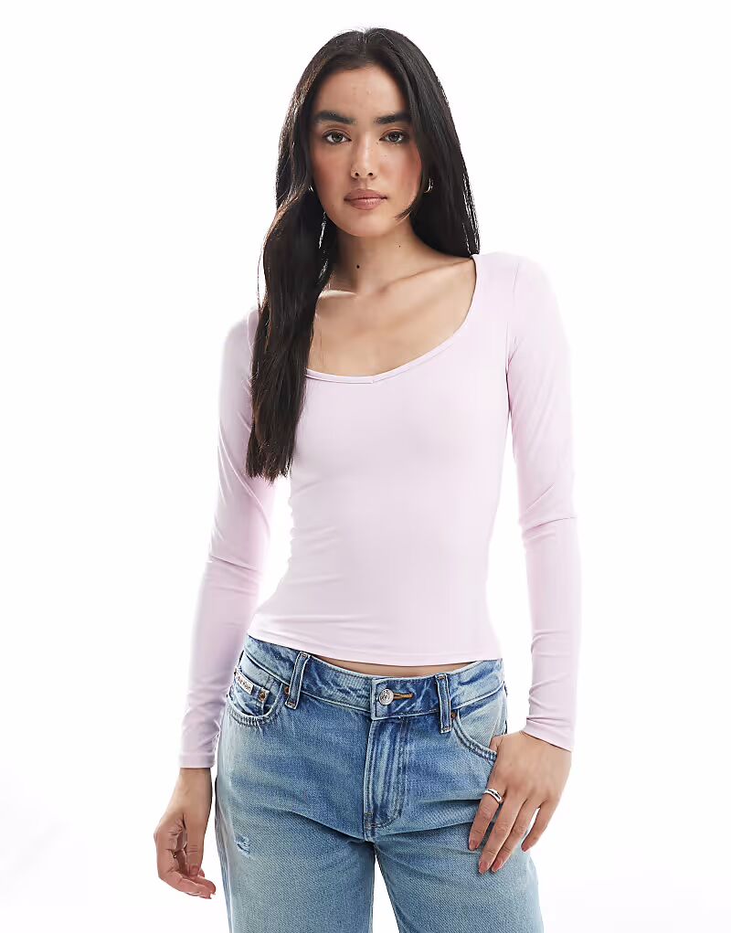 

Хлопковый топ с длинными рукавами «Оставайся со мной» в стиле бэби-долл Cotton On