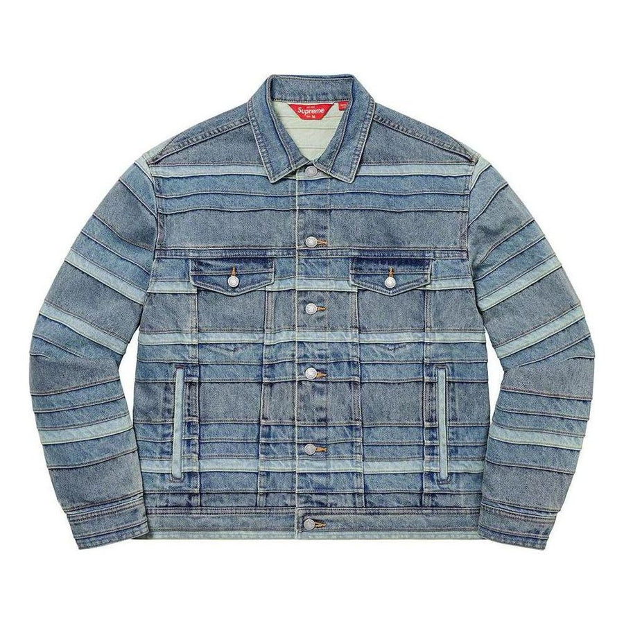 

Куртка Supreme Layered Denim Trucker Jacket 'Teal', Красный, Куртка Supreme Layered Denim Trucker Jacket 'Teal'