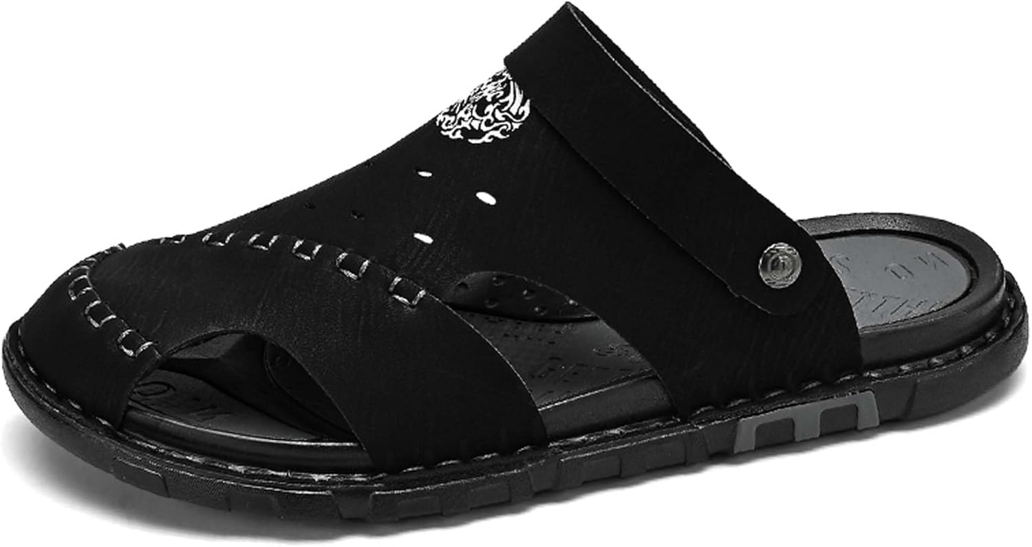 

Летние мужские сандалии UANGLI, шлепанцы с открытым носком, дышащие, удобные, модные, мягкие, легкие, противоскользящие, износостойкие, черный