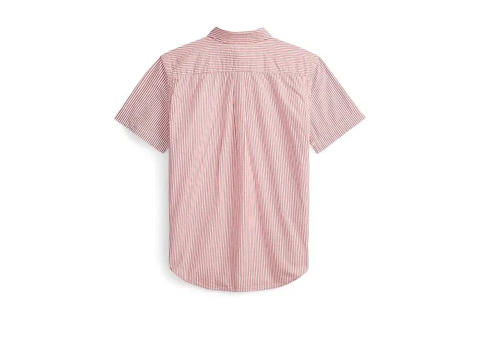 Рубашка поло из полосатого сирсакера Polo Ralph Lauren Kids, Nantucket Red/White — фото 2