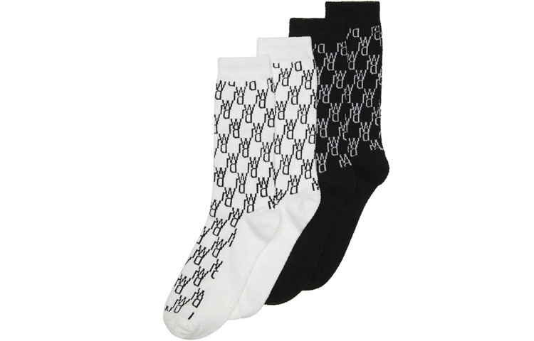 

Женские гольфы WE11DONE, 2 пары (Чёрный+Белый)