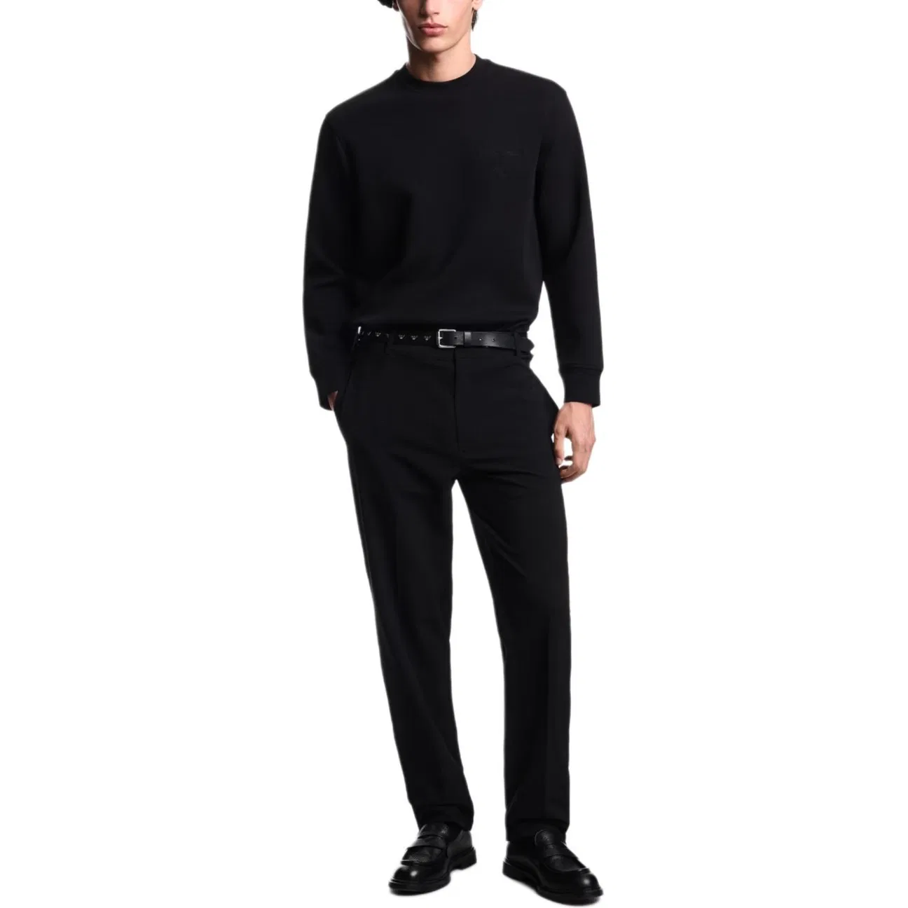 Свитшот с длинным рукавом Emporio Armani черный — фото 2