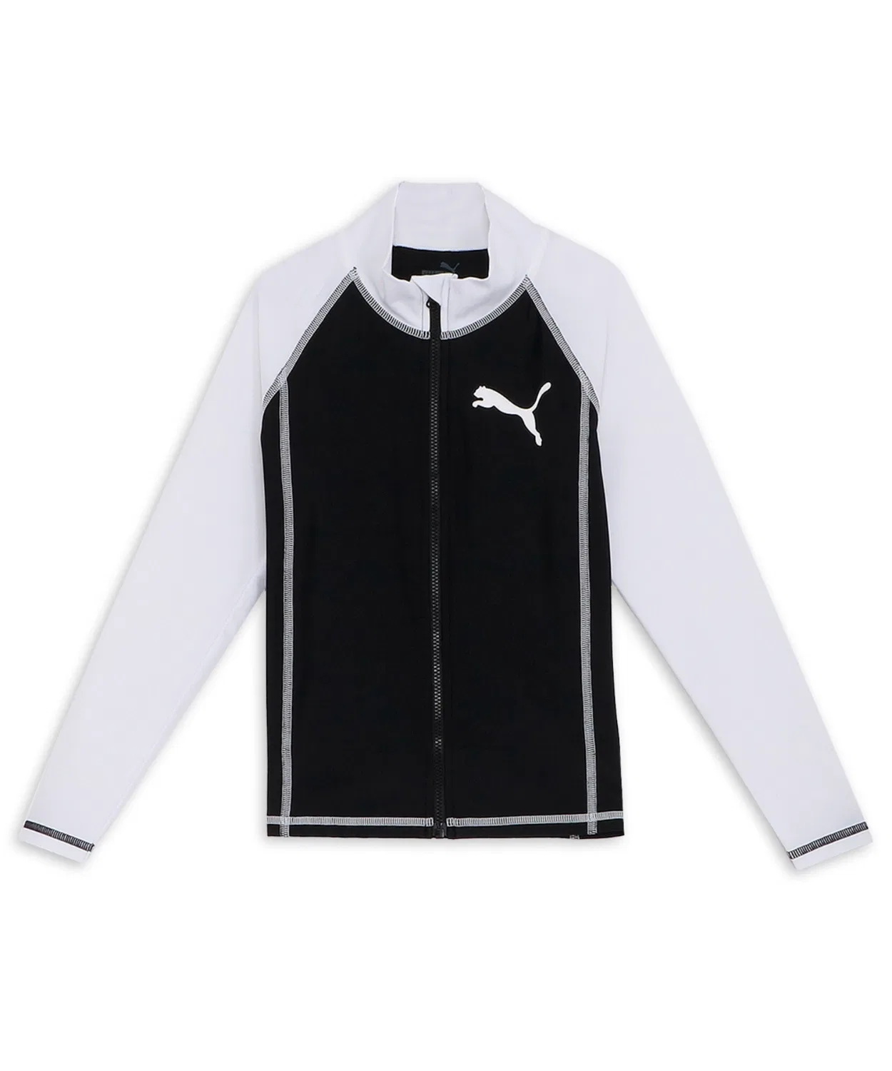 Рашгард детский PUMA с длинным рукавом, фулл-зип, чёрный