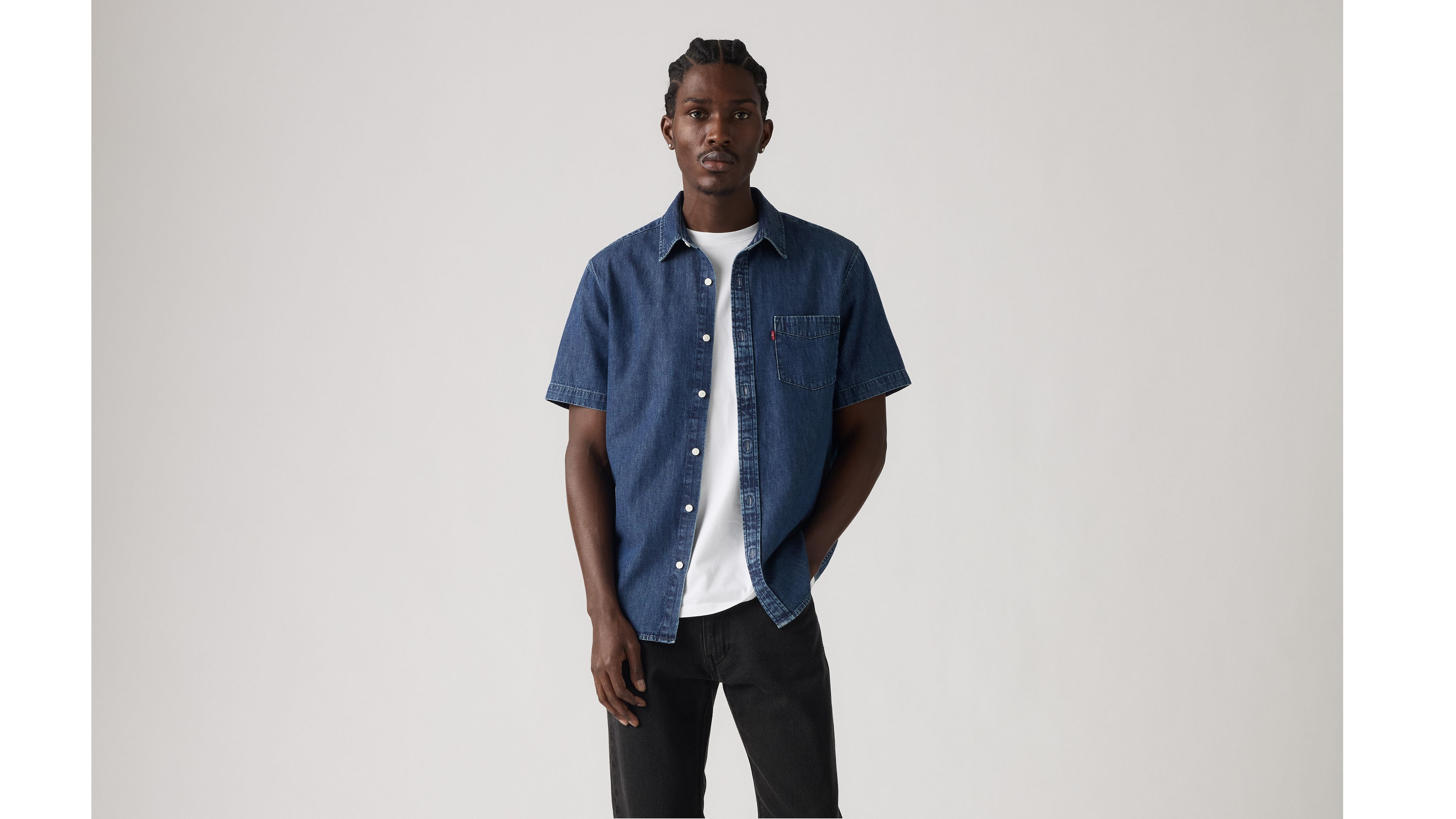 Рубашка классического стандартного кроя с коротким рукавом Levi's, Boone Dark Wash - Dark Wash — фото 2