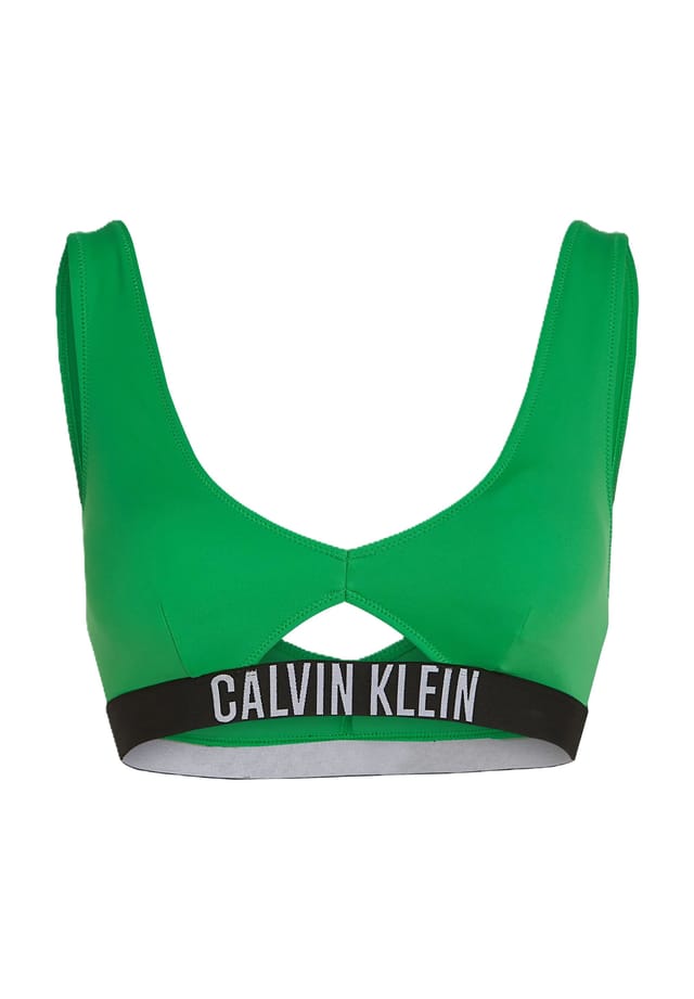 

Верх бикини с логотипом по низу Calvin Klein, зеленый