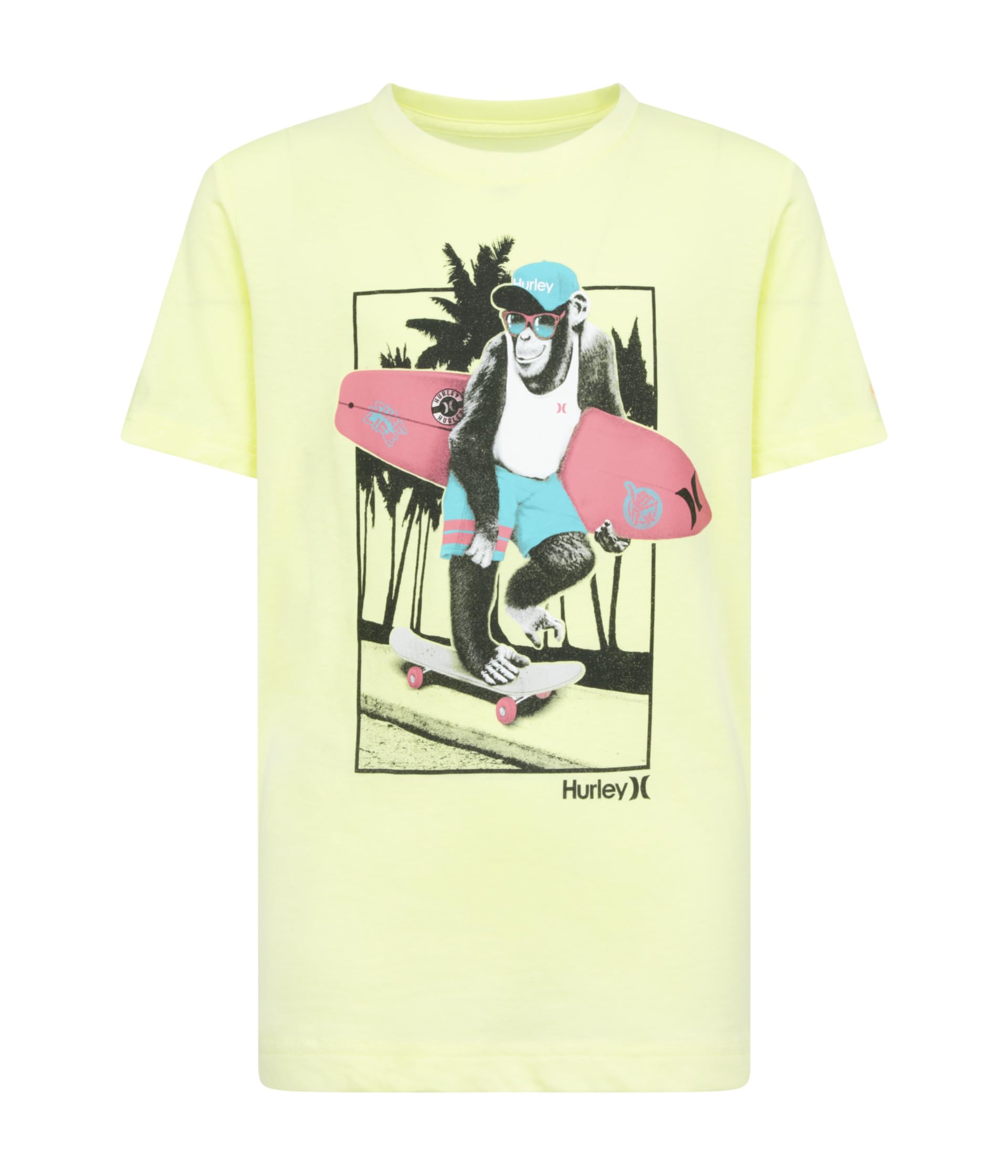 

Футболка Hurley Kids Monkey See Graphic T-Shirt, цвет Heavenly Yellow