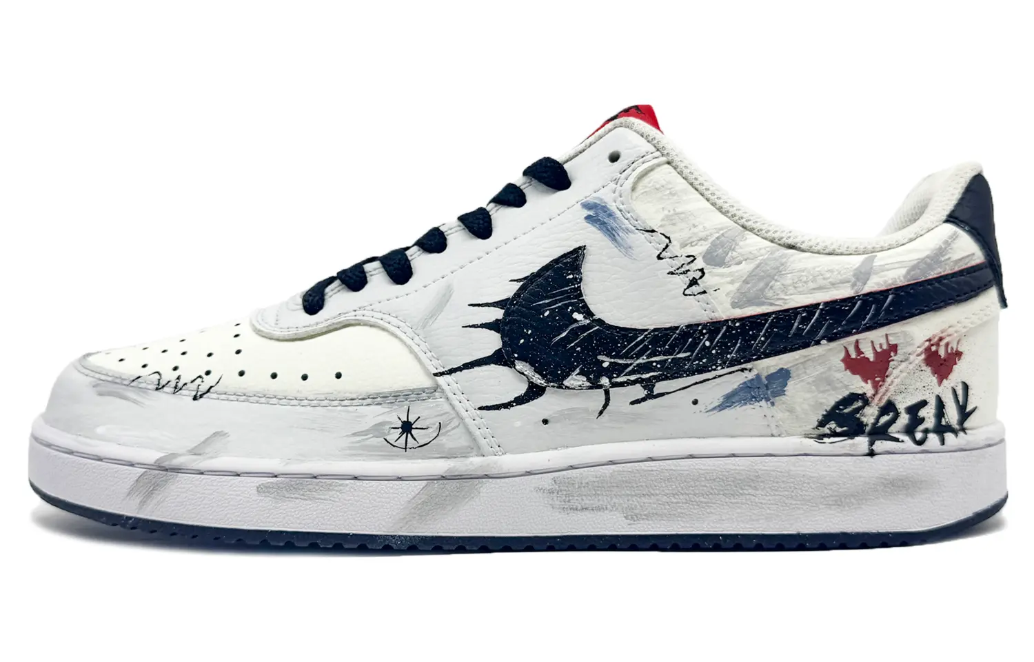 

Nike Кроссовки Court Vision 1 для скейтбординга, износостойкие, белые, синие, мужские