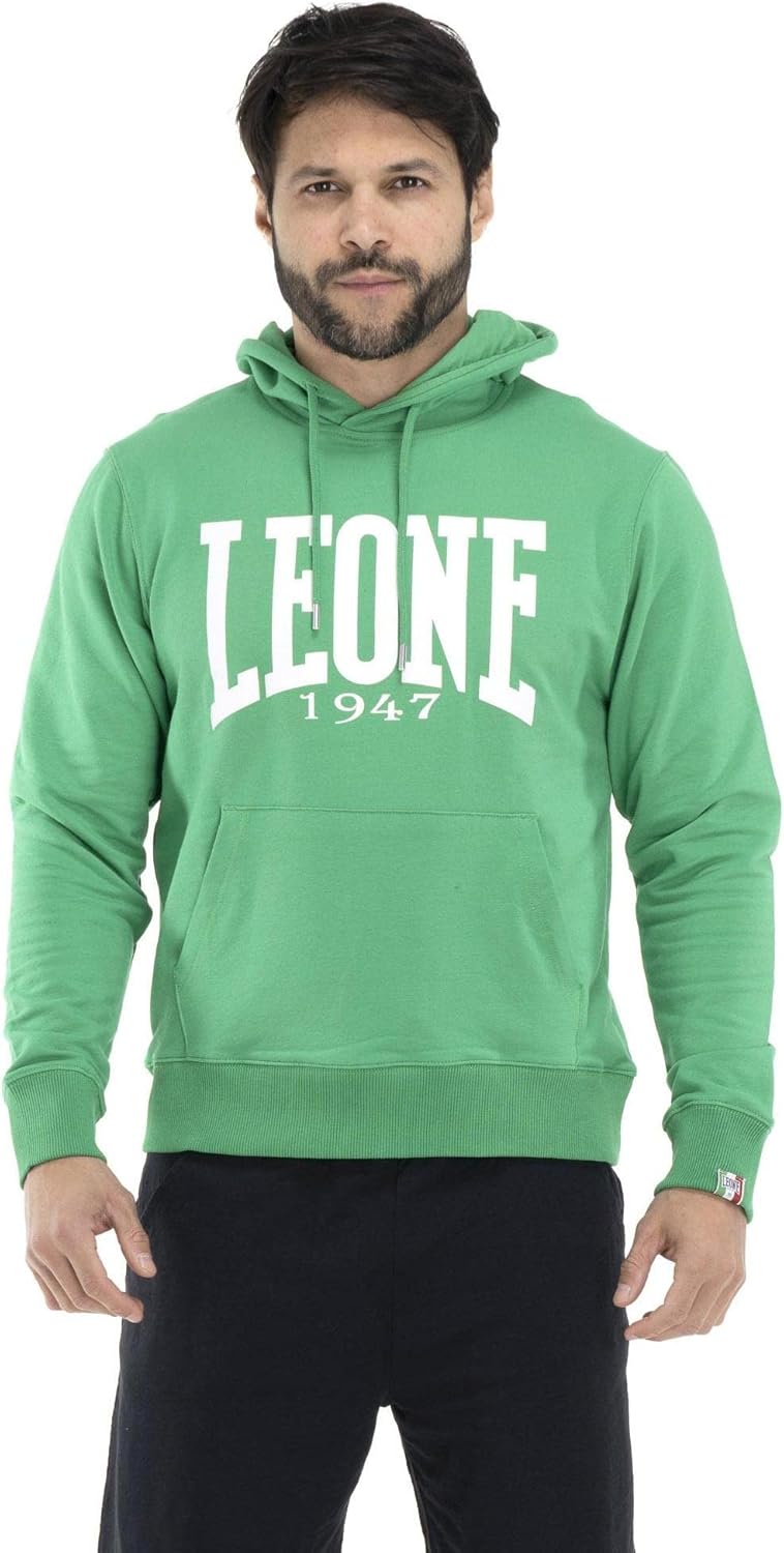 

Мужская толстовка с капюшоном Leone 1947 Apparel с большим логотипом, зеленый