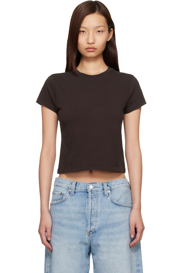 

Agolde Коричневая укороченная футболка Adine