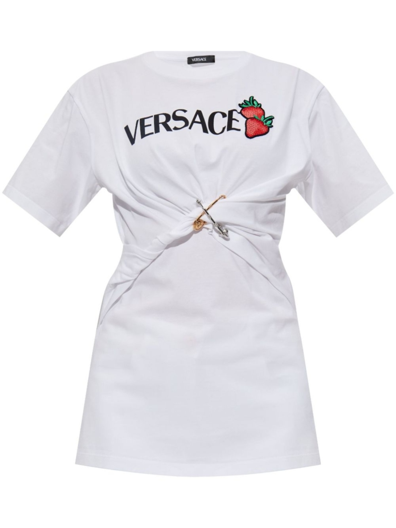 

Versace футболка с декором Medusa Safety Pin, белый