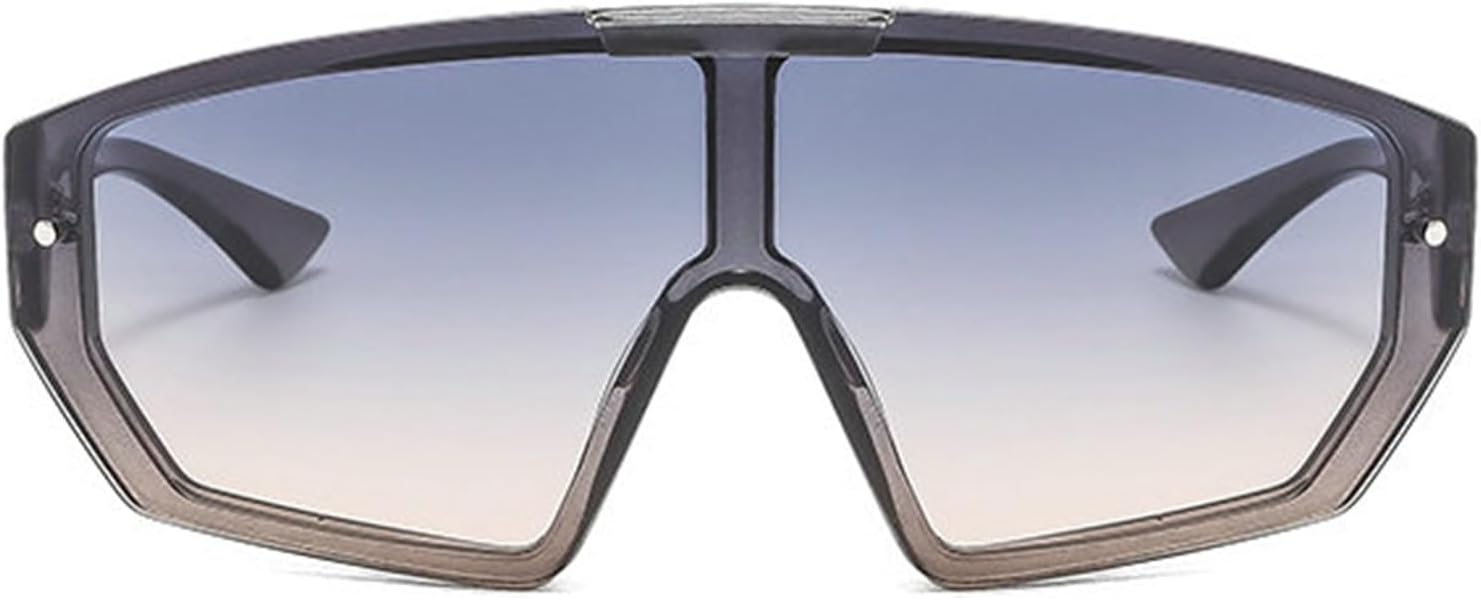 

Willochra One Piece Роскошные дизайнерские солнцезащитные очки для мужчин, черные с желтыми линзами, модные солнцезащитные очки большого размера для женщин и унисекс, модель F25, Gray