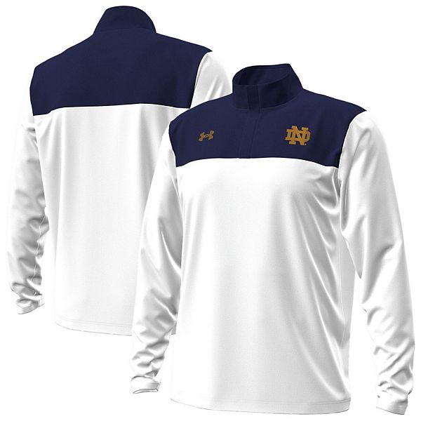 

Мужской бело-синий пуловер quarter-zip notre dame fighting irish green blocked Under Armour