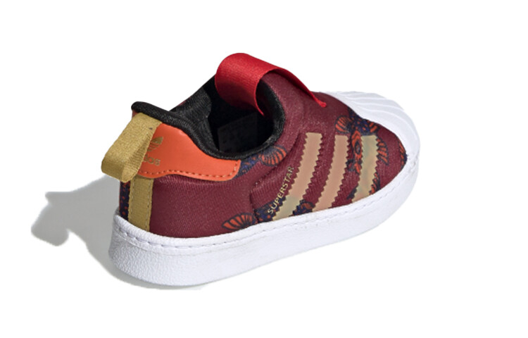 Слипоны Adidas Originals Superstar Series Toddler Shoes Baby с принтом, бордовый — фото 4