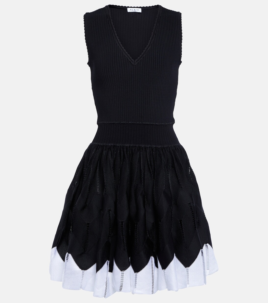 

Мини-платье с V-образным вырезом ALAÏA, черный