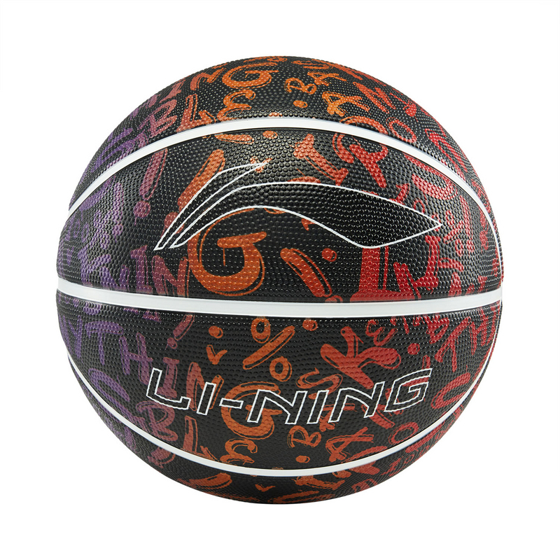 

LINING Резиновый баскетбольный мяч Black All Over Print размер 7 уличный унисекс