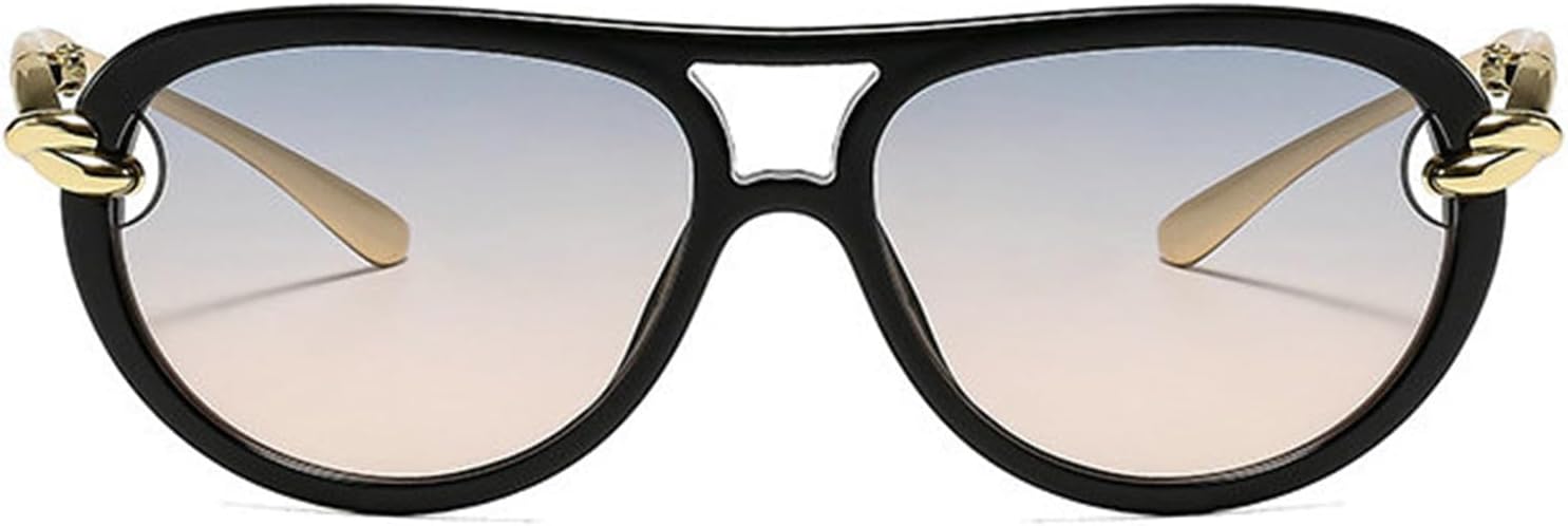 

Willochra Модные солнцезащитные очки-пилот большого размера для женщин Модные ретро-очки с градиентным переходом цвета в крупной оправе Дизайнерские женские солнцезащитные очки, C8