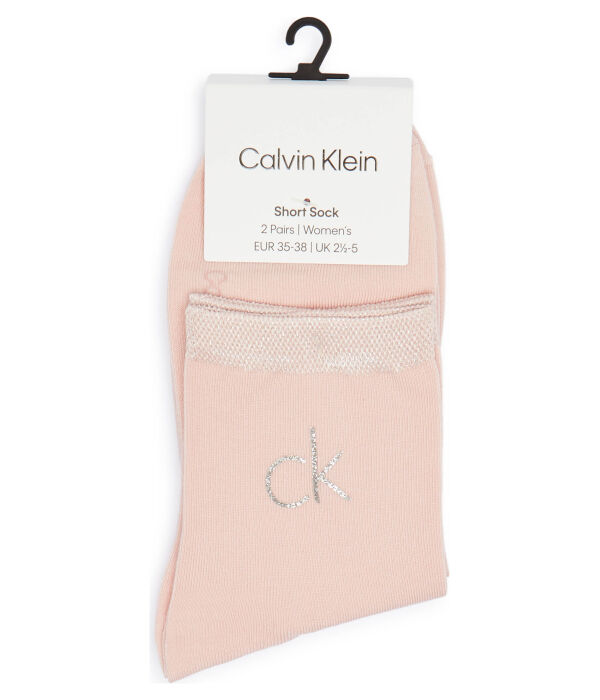 Носки женские Calvin Klein однотонные 2 пары, розовый — фото 2