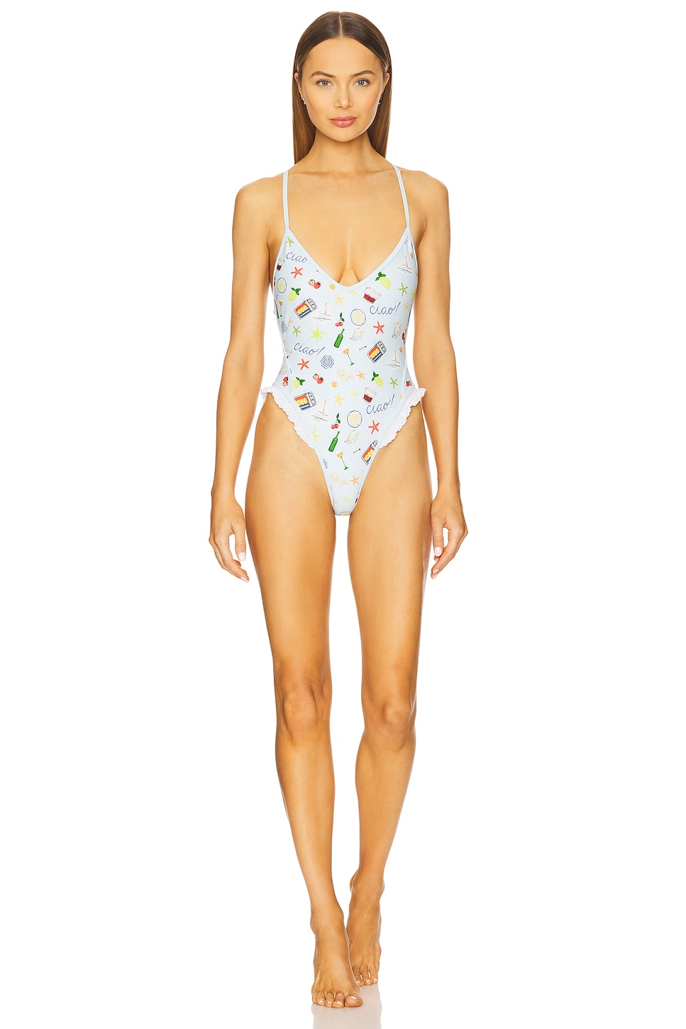 

Однотонный купальник For Love & Lemons, blue