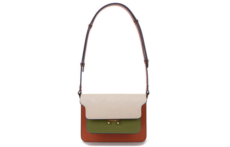 

MARNI Сумка через плечо из коровьей кожи, женская, светло-коричневая зеленая мультиколор