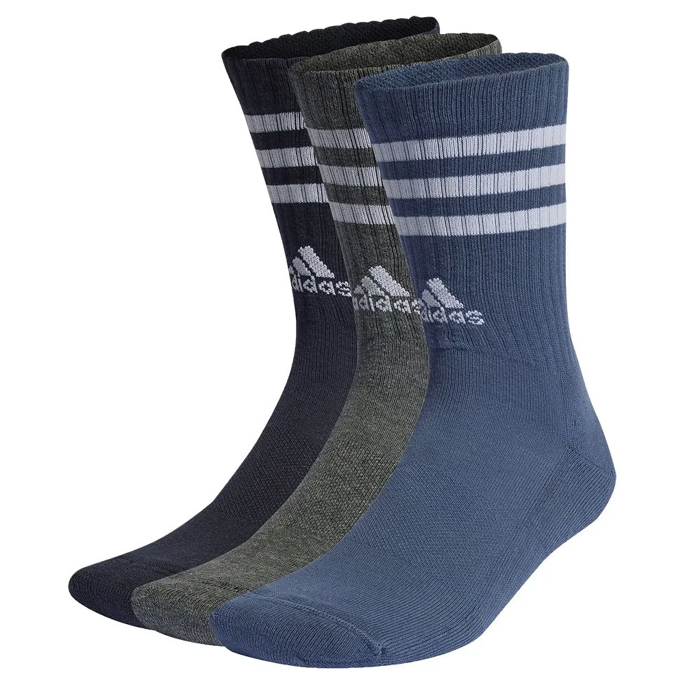 

Носки 3 шт adidas Cushioned 3 Stripes crew, разноцветный