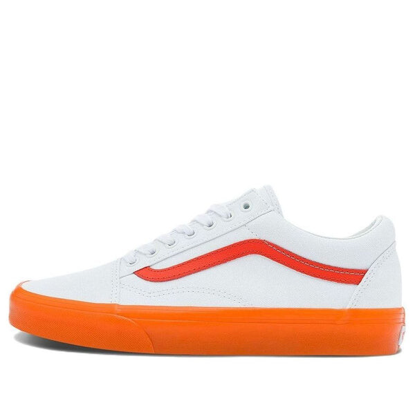 

Кроссовки old skool casual low top skate shoes small orange side stripe 'white' Vans, белый